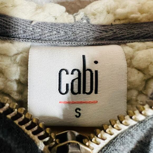 Cabi Fleece Lined Jacket Zip Side Long Sleeve Sweatshirt Full Zip Hoodie Gray S - Picture 4 of 6